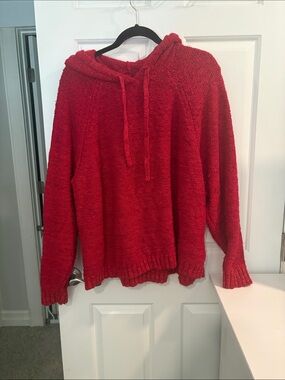 torrid Red Hooded Knit Sweater